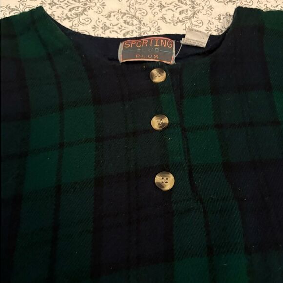 Vintage Y2K Tartan Plaid Cropped Sweater Top Sporting Club Plus Size 18/20 - Picture 7 of 8